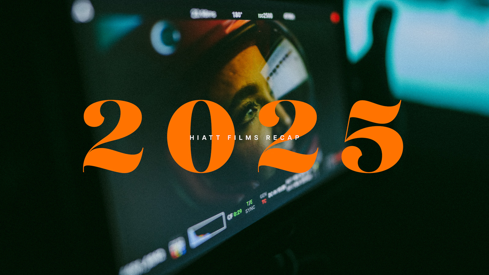 Cinematic video monitor reflection used as thumbnail for Hiatt Films 2025 recap